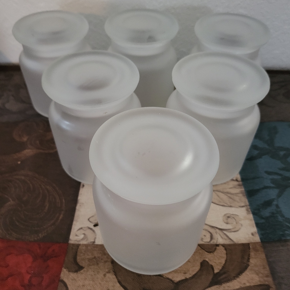 Frosted Glass Containers - Set of 6